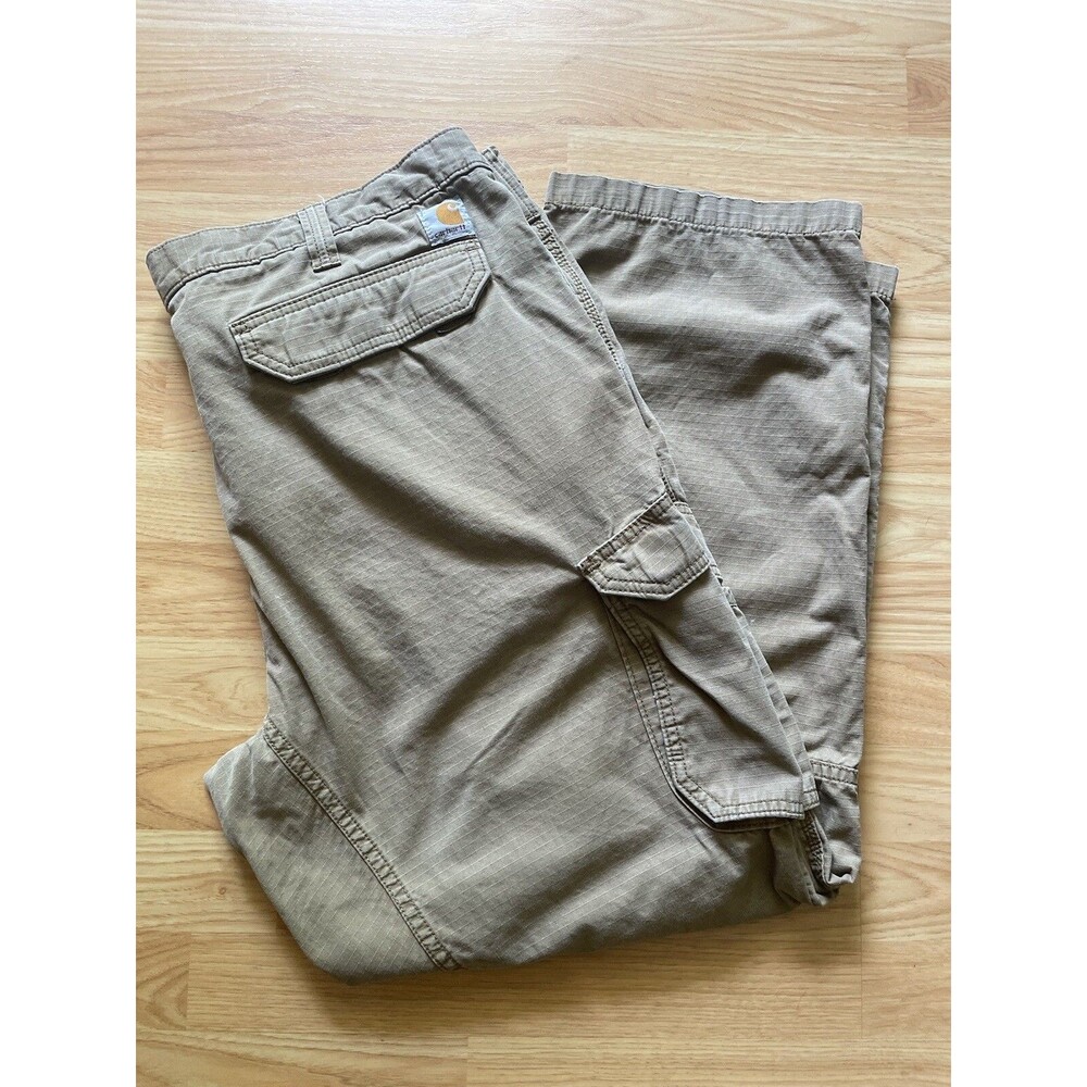 Carhartt Relaxed Fit Cargo Pants Mens Size 42X 30  Tan Ripstop